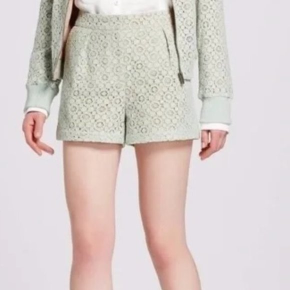Victoria Beckham for Target Pants - VICTORIA Beckham for Target Mint Green Lace Eyelet Lined Shorts 4" inseam Sz 24W